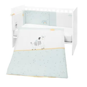 Set lenjerie de pat 2 piese Kikka Boo EU Style 70 x 140 cm Stripy Friends