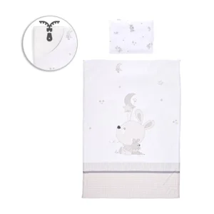 Set lenjerie de pat 5 piese Lorelli Cosy 2024 Rabbits Grey