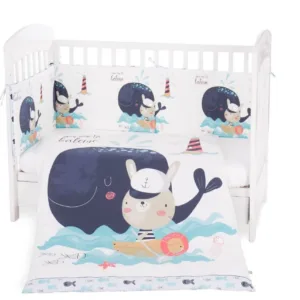 Set lenjerie de pat 6 piese 60x120 Kikka Happy Sailor