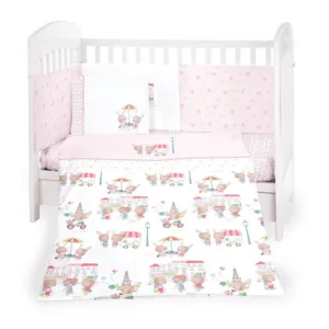 Set lenjerie de pat 6 piese Kikka Day In Paris 70x140 cm