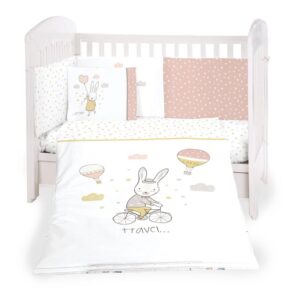 Set lenjerie de pat 6 piese Kikka Rabbits In Love 60x120 cm