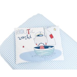 Set lenjerie de pat 60 x 120 x 15 Kikka Nautic Blue Checks