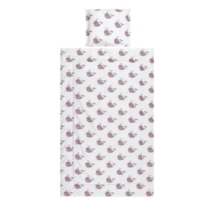 Set lenjerie de pat Lorelli Ranforce Balene Bej 3 piese