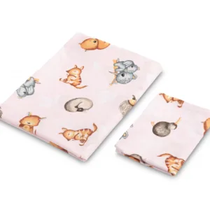 Set lenjerie de pat bumbac cu 2 piese 100x135 cm40x60 cm Sensillo Jungla