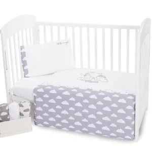 Set lenjerie de pat cu broderie Kikka Color Little Angel Clouds