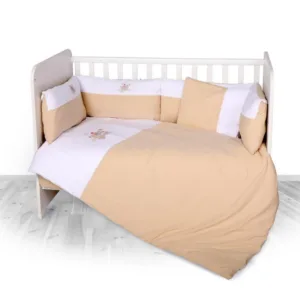 Set lenjerie pat 15 piese Jersey cu broderie Za Za Latte