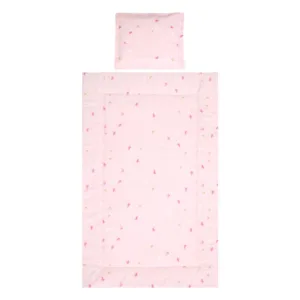 Set lenjerie pat 3 piese bumbac ranforce Cosy Butterflies Pink