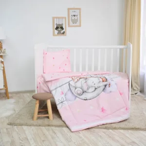 Set lenjerie pat 4 piese bumbac ranforce Butterflies Pink
