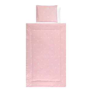 Set lenjerie pat 4 piese bumbac ranforce Little Bear Pink