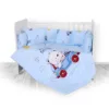 Set lenjerie pat 8 piese bumbac ranforce Trend Bear  Car Blue