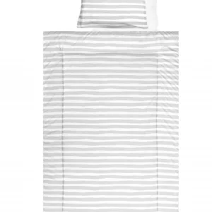 Set lenjerie pat bumbac ranforce 4 piese Grey Striped