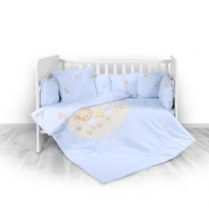 Set lenjerie pat bumbac ranforce 7 piese Lili Bear Party