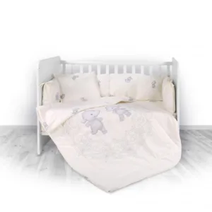 Set lenjerie pat bumbac ranforce 7 piese Lili Happy Hippo