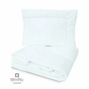 Set lenjerie patut 5 piese MimiNu cu volanase pilota si perna din bumbac 120x60 cm Design Pink Ballerina