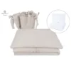 Set lenjerie patut cu 6 piese MimiNu cu volanase pilota si perna cu doua aparatori laterale bumbac 120x60 cm Colectia Royal Beige