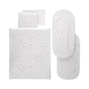 Set lenjerie pentru carucior Lorelli Happy Friends Mint cu 6 piese si protectie impermeabila