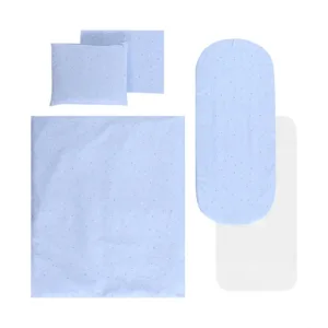 Set lenjerie pentru carucior cu protectie impermeabila 7 piese Blue Sky