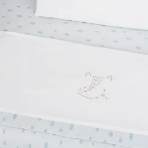 Set lenjerie pentru patut copii cu 5piese KikkaBoo Mini cot Little Fox compactibila cu saltea 80x50cm