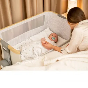 Set lenjerie pentru patut copii cu 5piese KikkaBoo Mini cot Sleepy Sheep compatibila cu saltea 80x50cm