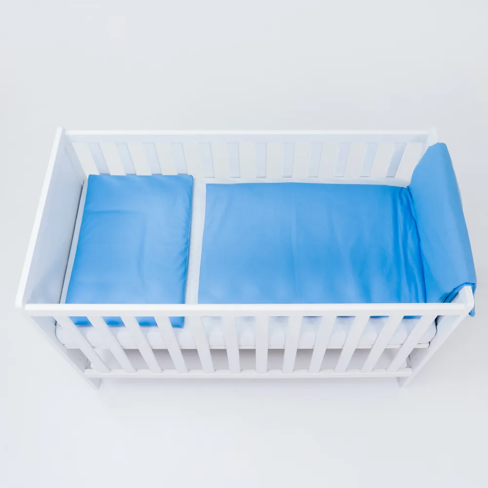 Set lenjerie pentru patut cu 6 piese din bumbac 120x60 cm Blue