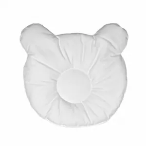 Set lenjerie pentru patut si pernuta pentru formarea capului bebelusului SomnArt Alb din bumbac 120x60 cm