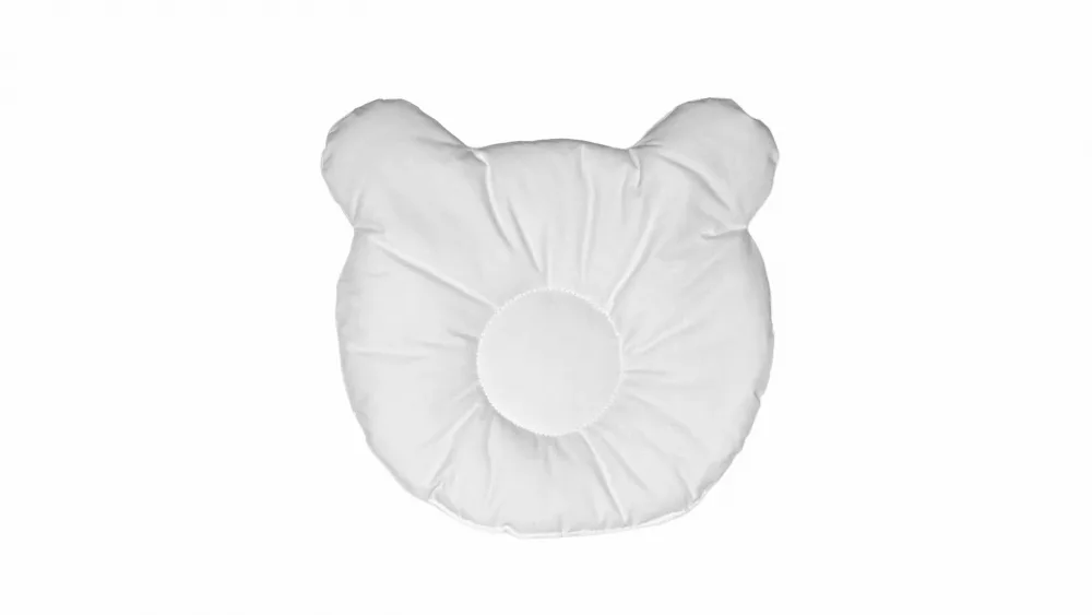 Set lenjerie pentru patut si pernuta pentru formarea capului bebelusului SomnArt Alb din bumbac 120x60 cm