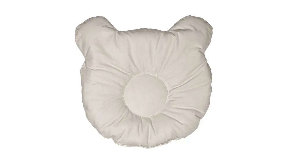 Set lenjerie pentru patut si pernuta pentru formarea capului bebelusului SomnArt Gri deschis din bumbac 120x60 cm