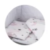 Set lenjerie pentru tarc mic Chipolino Moon Roz cu alb