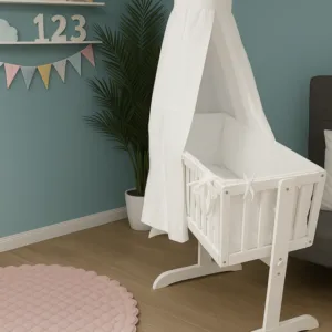 Set lenjerie si accesorii pentru Leagan din Lemn White