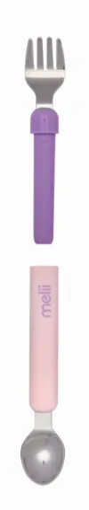Set lingurita si furculita Melii pink-purple
