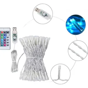 Set lumini cortina 3m cu USB telecomanda si 200 LED-uri Multicolore