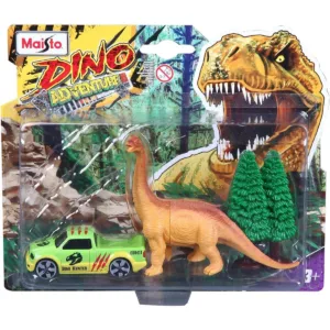 Set masinuta si figurina dinozaur Maisto