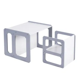 Set masuta cu scaunel tip Montessori bancuta 3in1 Ginger Home AlbGri transformabil