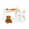 Set masuta tip birou cu scaunel din lemn Ginger Home pentru scrisdesenat AlbGalben