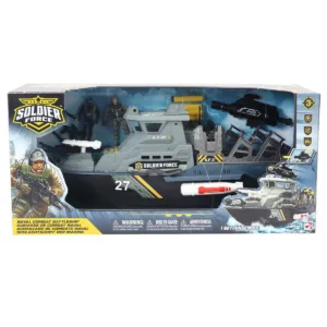 Set nava militara cu 2 figurine soldati