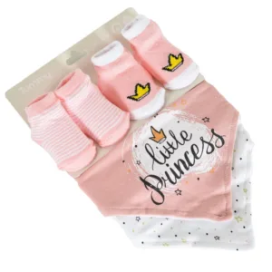 Set nou nascut cu 2 bavete si 2 perechi de sosete Cangaroo Tummy Roz