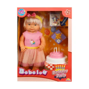 Set papusa Bebelou cu fusta roz