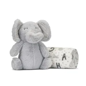 Set pãturã si jucarie Lorelli Classic Nappy 90x75 cm Elefant Gri
