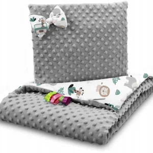 Set paturica 75x100 cm si perna 35x30 cm pentru copii