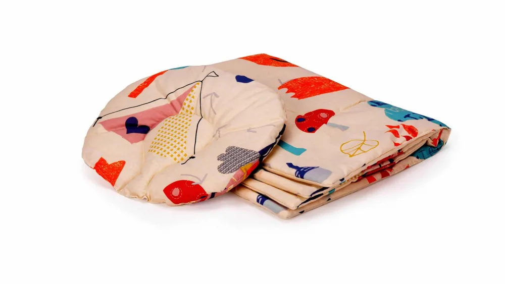 Set paturica si pernuta pentru formarea capului bebelusului SomnArt Bufnite