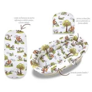 Set pentru landoucosulet Qmini Fox on bikes Natural