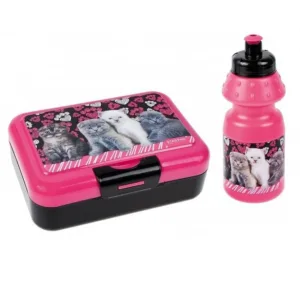 Set pentru pranz cu cutie si sticla Starpak Kitty Cuties