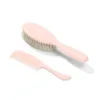 Set perie din par natural super moale si pieptene Butterfly Pink
