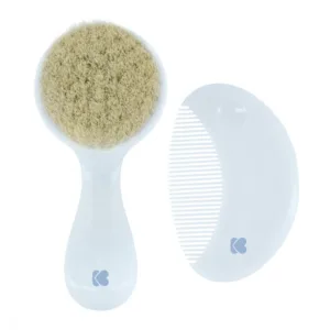Set perie si pieptan pentru bebelusi KikkaBoo Savanna Albastru cu peri naturali