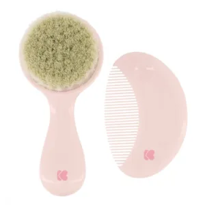 Set perie si pieptan pentru bebelusi KikkaBoo Savanna Roz cu peri naturali