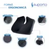 Set perna sezut si perna lombara Suporto Confort Negru