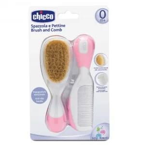 Set pieptan si perie Chicco par natural roz