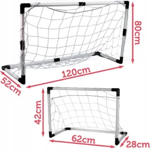 Set porti de fotbal 2 in 1 pentru copii cu minge si pompa incluse MalPlay