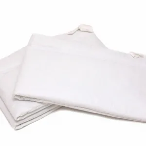 Set protectii patut Alb cu dantela KidsDecor din bumbac 63x127 cm