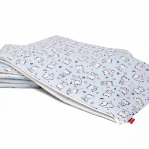 Set protectii patut KidsDecor din bumbac Baby Bear albastru 63x127 cm